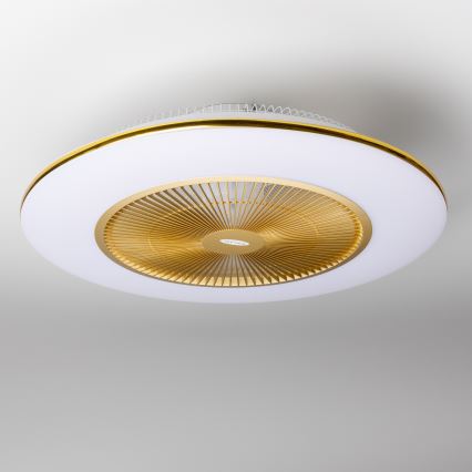 Brilagi - LED Stmievateľné svietidlo s ventilátorom AURA LED/38W/230V 3000-6000K zlatá + diaľkové ovládanie