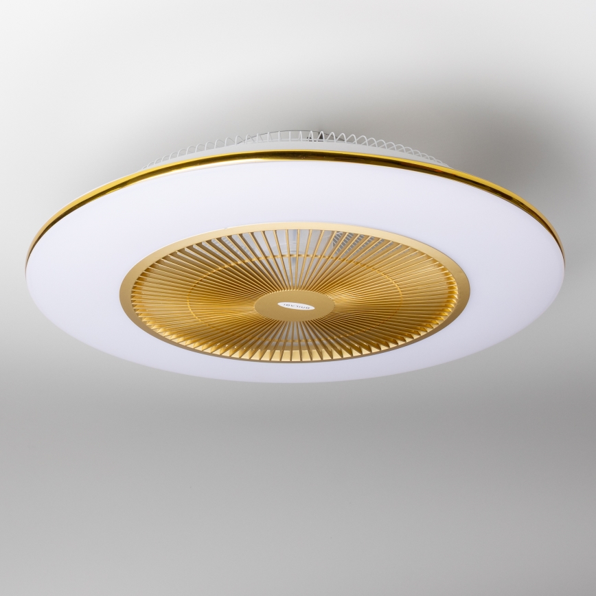Brilagi - LED Stmievateľné svietidlo s ventilátorom AURA LED/38W/230V 3000-6000K zlatá + diaľkové ovládanie