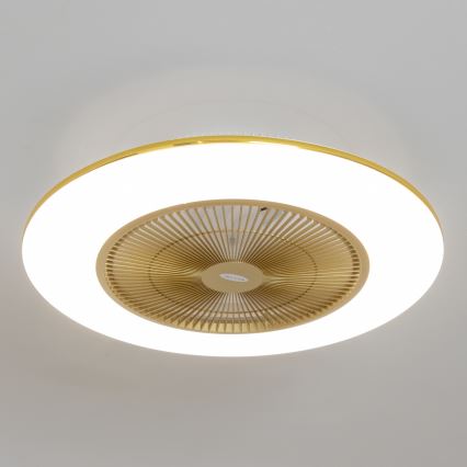 Brilagi - LED Stmievateľné svietidlo s ventilátorom AURA LED/38W/230V 3000-6000K zlatá + diaľkové ovládanie