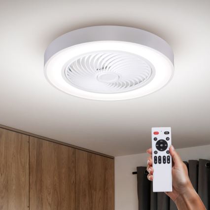 Brilagi - LED stmievateľné stropné svietidlo s ventilátorom LED/30W/230V 3000-6500K pr. 50 cm biela + diaľkové ovládanie