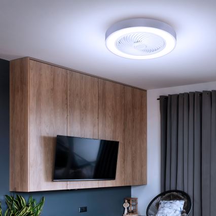 Brilagi - LED stmievateľné stropné svietidlo s ventilátorom LED/30W/230V 3000-6500K pr. 50 cm biela + diaľkové ovládanie