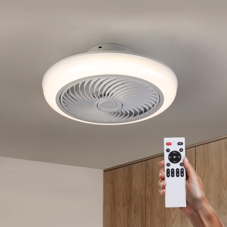 Brilagi - LED Stmievateľné stropné svietidlo s ventilátorom LED/30W/230V 3000-6500K biela + diaľkové ovládanie