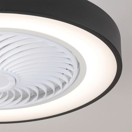 Brilagi - LED Stmievateľné stropné svietidlo s ventilátorom LED/30W/230V 3000-6500K pr. 50 cm čierna + diaľkové ovládanie