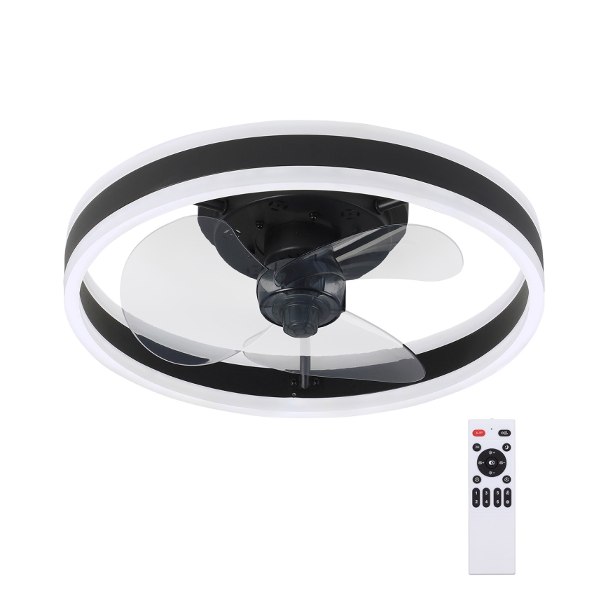 Brilagi - LED Stmievateľné stropné svietidlo s ventilátorom LED/30W/230V 3000-6500K čierna + diaľkové ovládanie