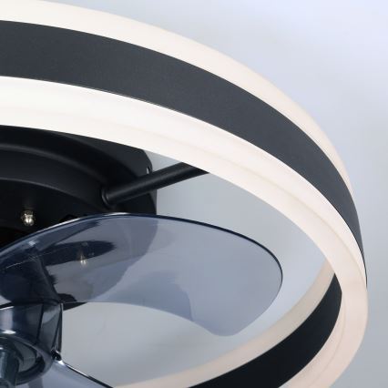 Brilagi - LED Stmievateľné stropné svietidlo s ventilátorom LED/30W/230V 3000-6500K čierna + diaľkové ovládanie