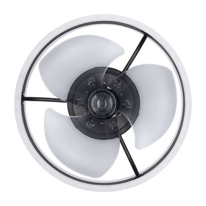 Brilagi - LED Stmievateľné stropné svietidlo s ventilátorom LED/30W/230V 3000-6500K čierna + diaľkové ovládanie