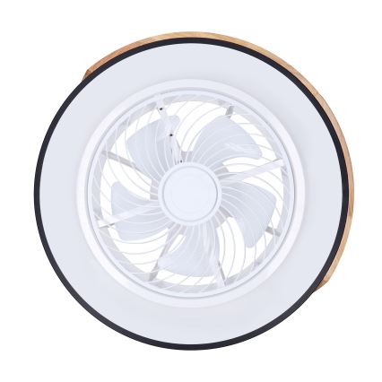 Brilagi - stmievateľné LED stropné svietidlo s ventilátorom LED/30 W/230 V 3000–6500 K priemer 50 cm čierna/dub + diaľkové ovládanie