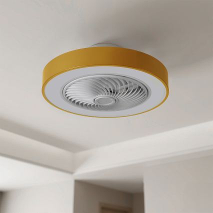 Brilagi - LED stmievateľné stropné svietidlo s ventilátorom LED/38W/230V 3000-6500K 3000-6500K priemer 50 cm zlaté + diaľkové ovládanie