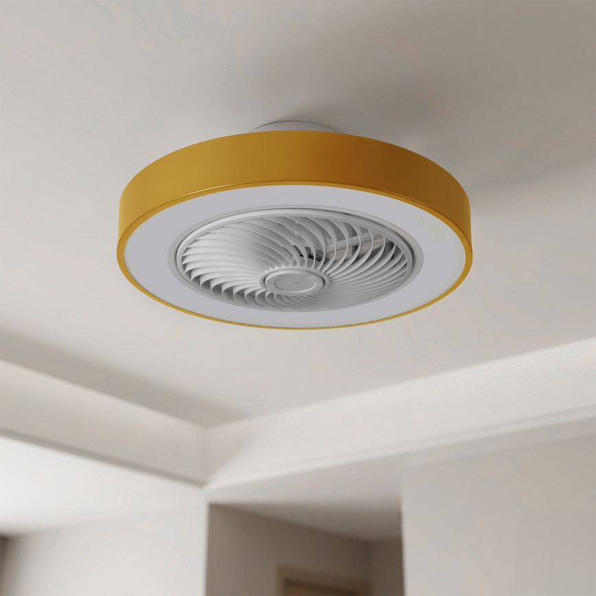 Brilagi - LED stmievateľné stropné svietidlo s ventilátorom LED/38W/230V 3000-6500K 3000-6500K priemer 50 cm zlaté + diaľkové ovládanie