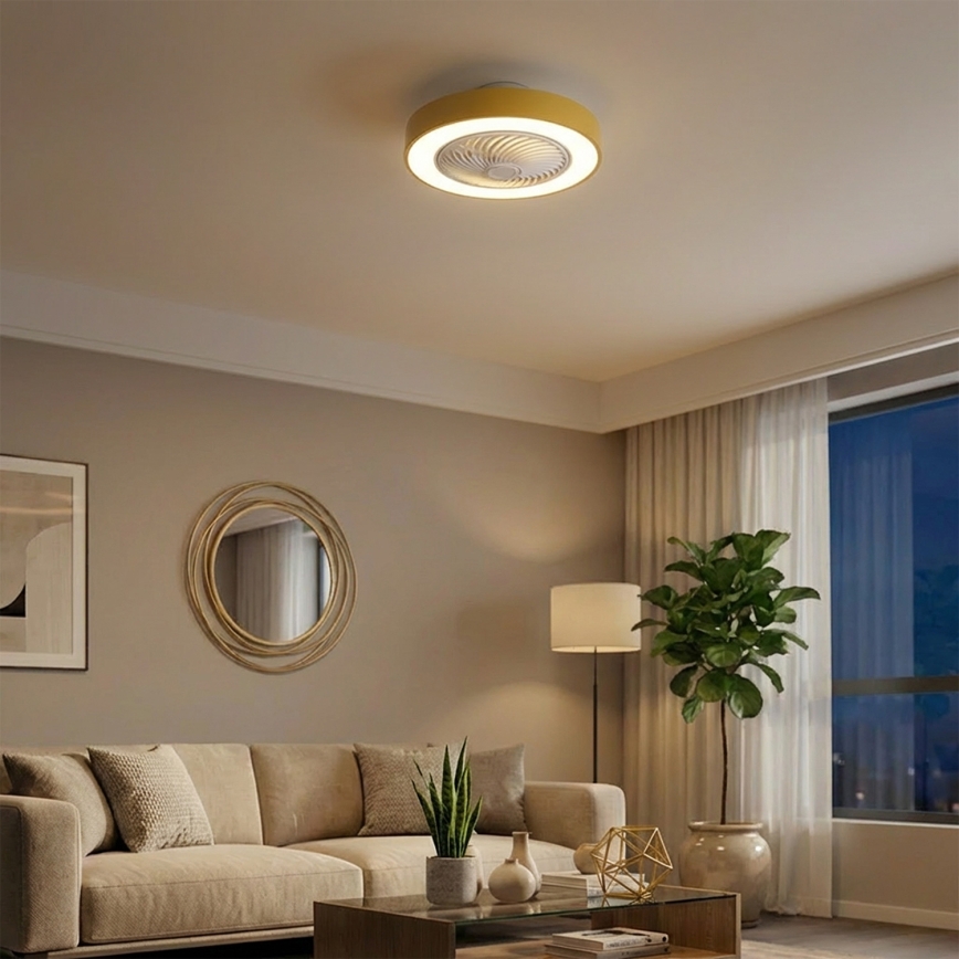 Brilagi - LED stmievateľné stropné svietidlo s ventilátorom LED/38W/230V 3000-6500K 3000-6500K priemer 50 cm zlaté + diaľkové ovládanie