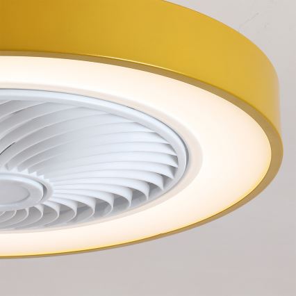 Brilagi - LED stmievateľné stropné svietidlo s ventilátorom LED/38W/230V 3000-6500K 3000-6500K priemer 50 cm zlaté + diaľkové ovládanie