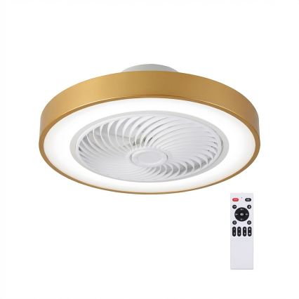 Brilagi - LED stmievateľné stropné svietidlo s ventilátorom LED/38W/230V 3000-6500K 3000-6500K priemer 50 cm zlaté + diaľkové ovládanie