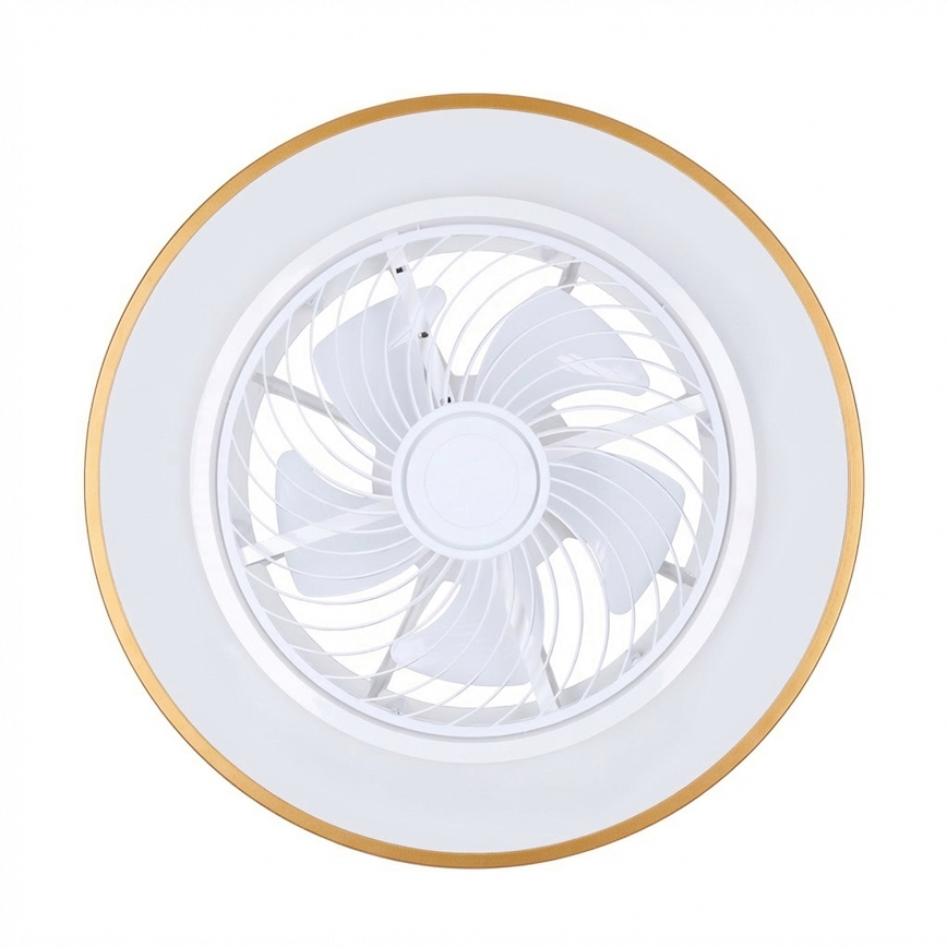 Brilagi - LED stmievateľné stropné svietidlo s ventilátorom LED/38W/230V 3000-6500K 3000-6500K priemer 50 cm zlaté + diaľkové ovládanie