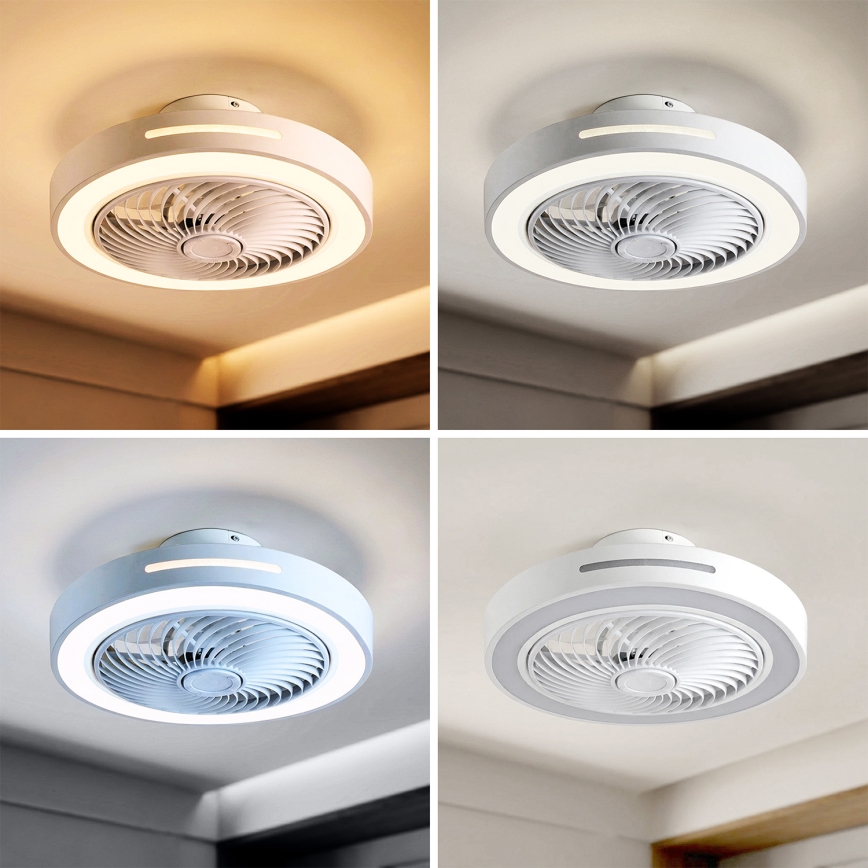 Brilagi - Stmievateľné LED stropné svietidlo s ventilátorom LED/38W/230V 3000-6500K 3000-6500K pr. 46 cm biela + diaľkové ovládanie