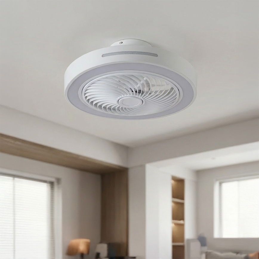 Brilagi - Stmievateľné LED stropné svietidlo s ventilátorom LED/38W/230V 3000-6500K 3000-6500K pr. 46 cm biela + diaľkové ovládanie