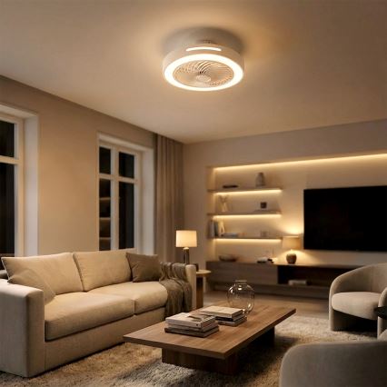 Brilagi - Stmievateľné LED stropné svietidlo s ventilátorom LED/38W/230V 3000-6500K 3000-6500K pr. 46 cm biela + diaľkové ovládanie