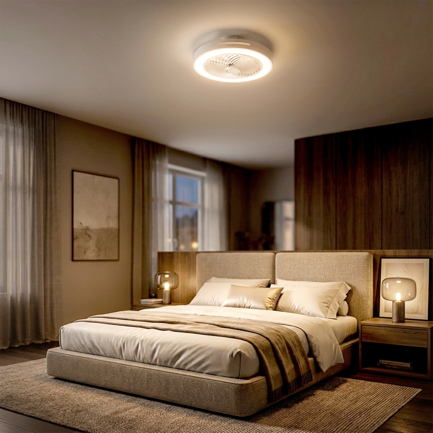 Brilagi - Stmievateľné LED stropné svietidlo s ventilátorom LED/38W/230V 3000-6500K 3000-6500K pr. 46 cm biela + diaľkové ovládanie
