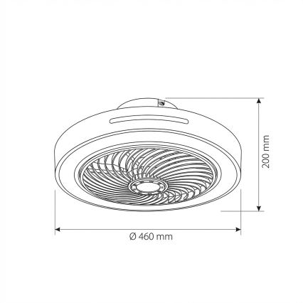 Brilagi - Stmievateľné LED stropné svietidlo s ventilátorom LED/38W/230V 3000-6500K 3000-6500K pr. 46 cm biela + diaľkové ovládanie