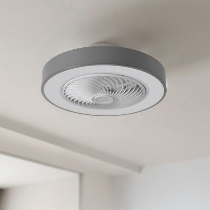 Brilagi - LED stmievateľné stropné svietidlo s ventilátorom LED/38W/230V 3000-6500K 3000-6500K pr. 50 cm sivá + diaľkové ovládanie