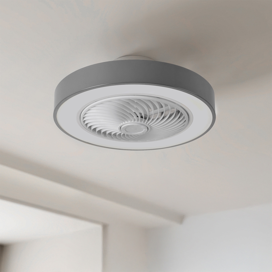 Brilagi - LED stmievateľné stropné svietidlo s ventilátorom LED/38W/230V 3000-6500K 3000-6500K pr. 50 cm sivá + diaľkové ovládanie