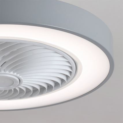Brilagi - LED stmievateľné stropné svietidlo s ventilátorom LED/38W/230V 3000-6500K 3000-6500K pr. 50 cm sivá + diaľkové ovládanie