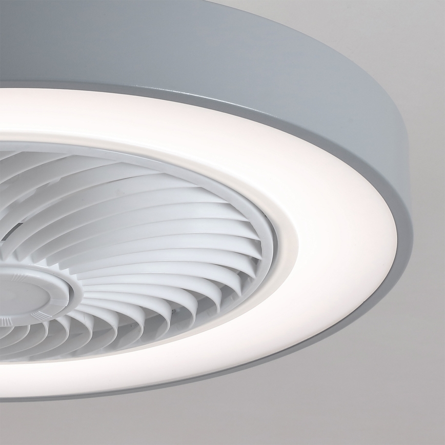 Brilagi - LED stmievateľné stropné svietidlo s ventilátorom LED/38W/230V 3000-6500K 3000-6500K pr. 50 cm sivá + diaľkové ovládanie