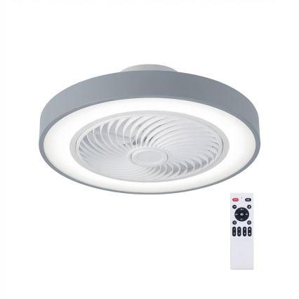 Brilagi - LED stmievateľné stropné svietidlo s ventilátorom LED/38W/230V 3000-6500K 3000-6500K pr. 50 cm sivá + diaľkové ovládanie