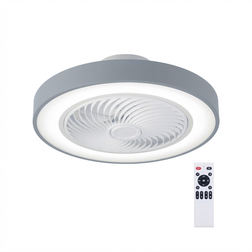 Brilagi - LED stmievateľné stropné svietidlo s ventilátorom LED/38W/230V 3000-6500K 3000-6500K pr. 50 cm sivá + diaľkové ovládanie