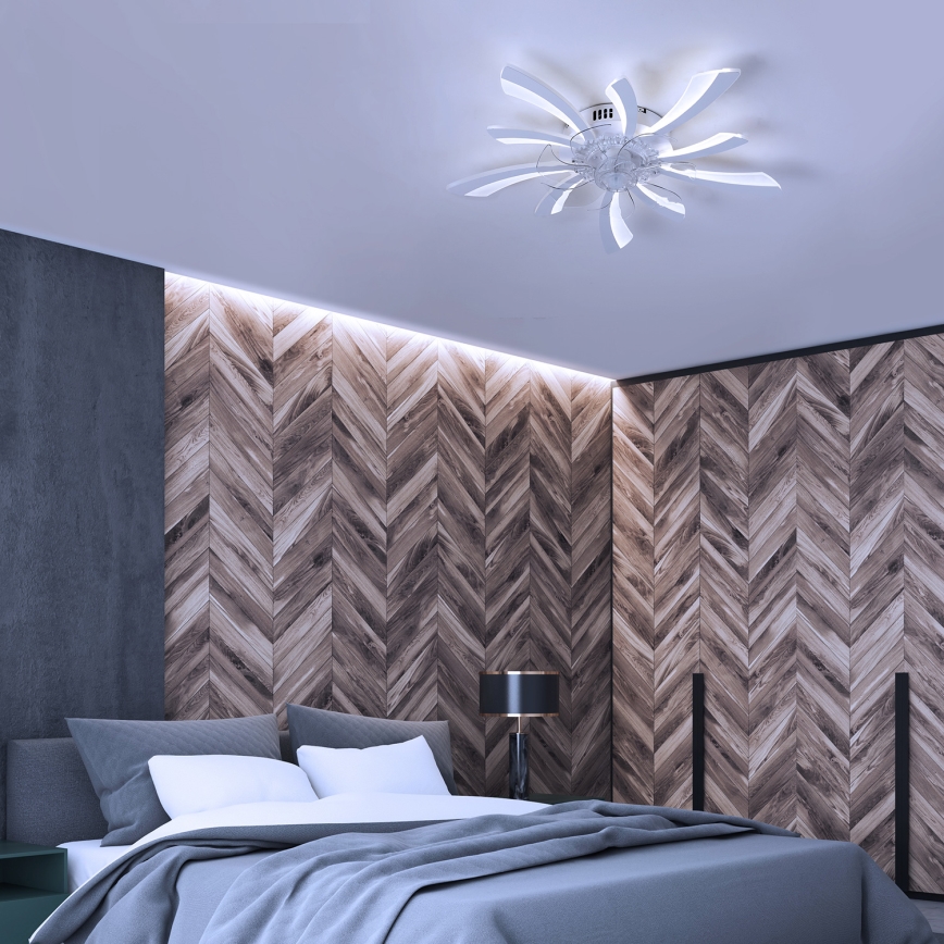 Brilagi - LED Stmievateľné stropné svietidlo s ventilátorom LED/50W/230V 3000-6500K biela + diaľkové ovládanie