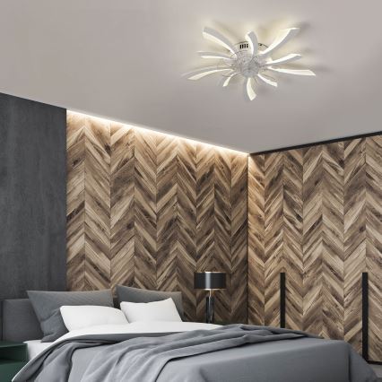 Brilagi - LED Stmievateľné stropné svietidlo s ventilátorom LED/50W/230V 3000-6500K biela + diaľkové ovládanie