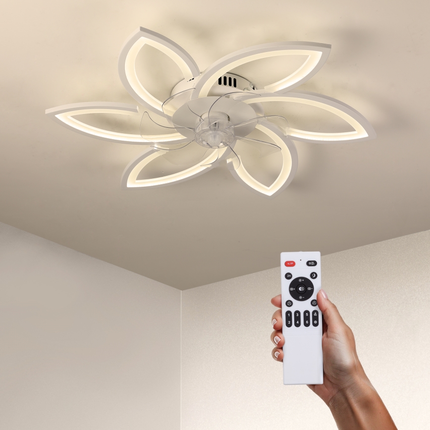 Brilagi - LED Stmievateľné stropné svietidlo s ventilátorom LED/50W/230V 3000-6500K biela + diaľkové ovládanie