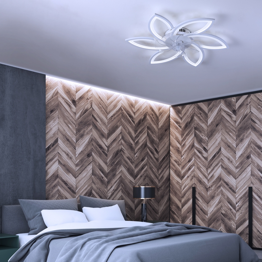 Brilagi - LED Stmievateľné stropné svietidlo s ventilátorom LED/50W/230V 3000-6500K biela + diaľkové ovládanie