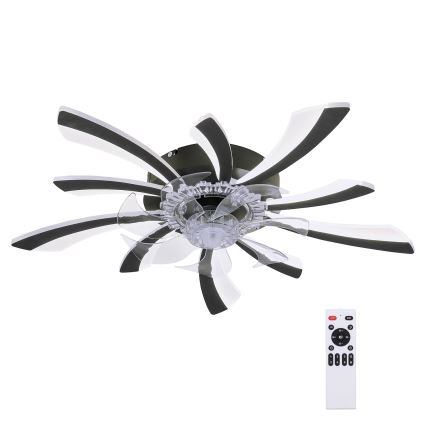 Brilagi - LED Stmievateľné stropné svietidlo s ventilátorom LED/50W/230V 3000-6500K čierna + diaľkové ovládanie