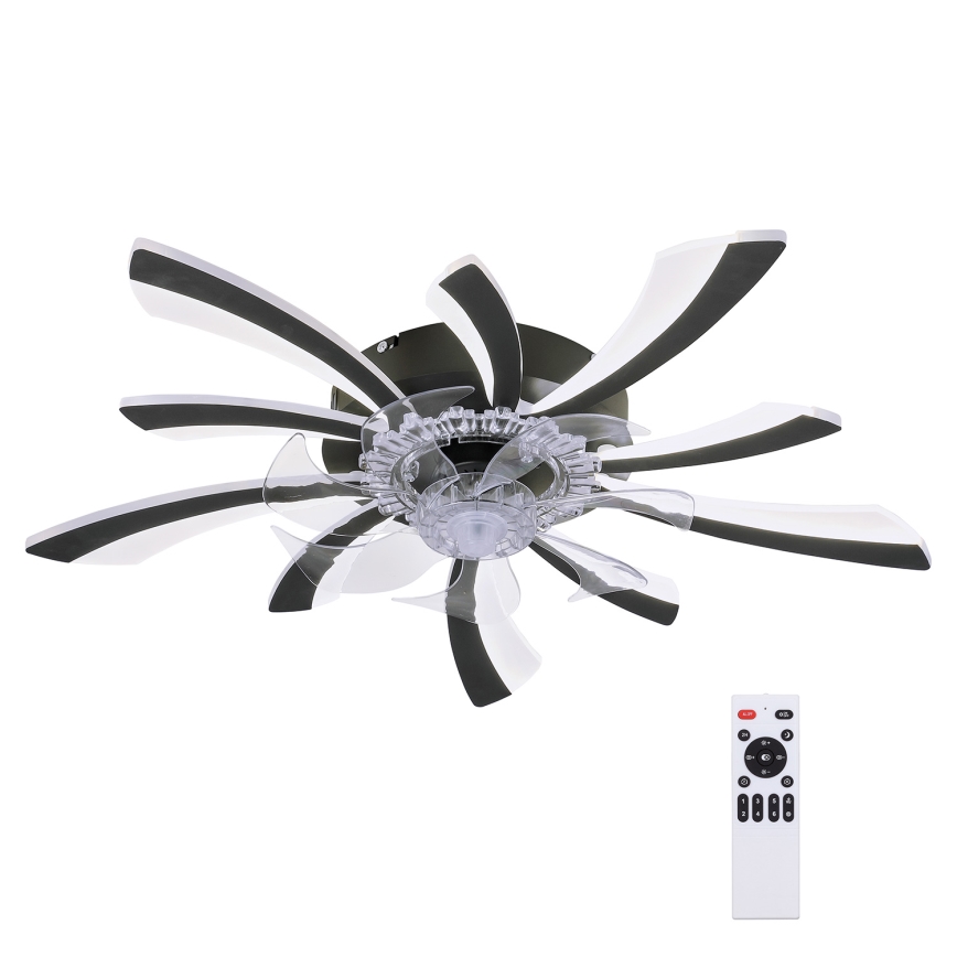 Brilagi - LED Stmievateľné stropné svietidlo s ventilátorom LED/50W/230V 3000-6500K čierna + diaľkové ovládanie