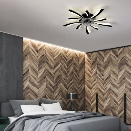 Brilagi - LED Stmievateľné stropné svietidlo s ventilátorom LED/50W/230V 3000-6500K čierna + diaľkové ovládanie