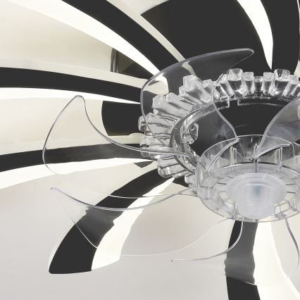 Brilagi - LED Stmievateľné stropné svietidlo s ventilátorom LED/50W/230V 3000-6500K čierna + diaľkové ovládanie