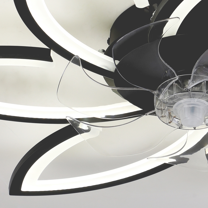 Brilagi - LED Stmievateľné stropné svietidlo s ventilátorom LED/50W/230V 3000-6500K čierna + diaľkové ovládanie