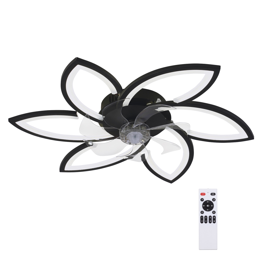 Brilagi - LED stmievateľné stropné svietidlo s ventilátorom LED/50W/230V 3000-6500K čierna + diaľkové ovládanie