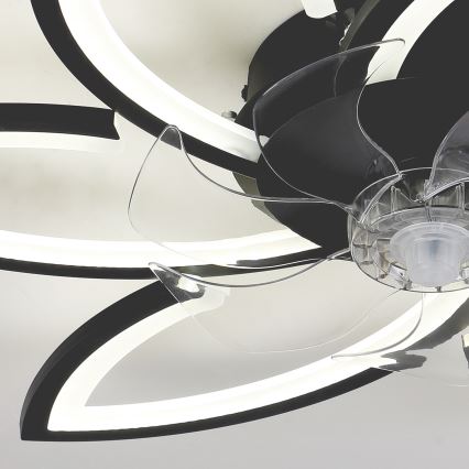 Brilagi - LED stmievateľné stropné svietidlo s ventilátorom LED/50W/230V 3000-6500K čierna + diaľkové ovládanie