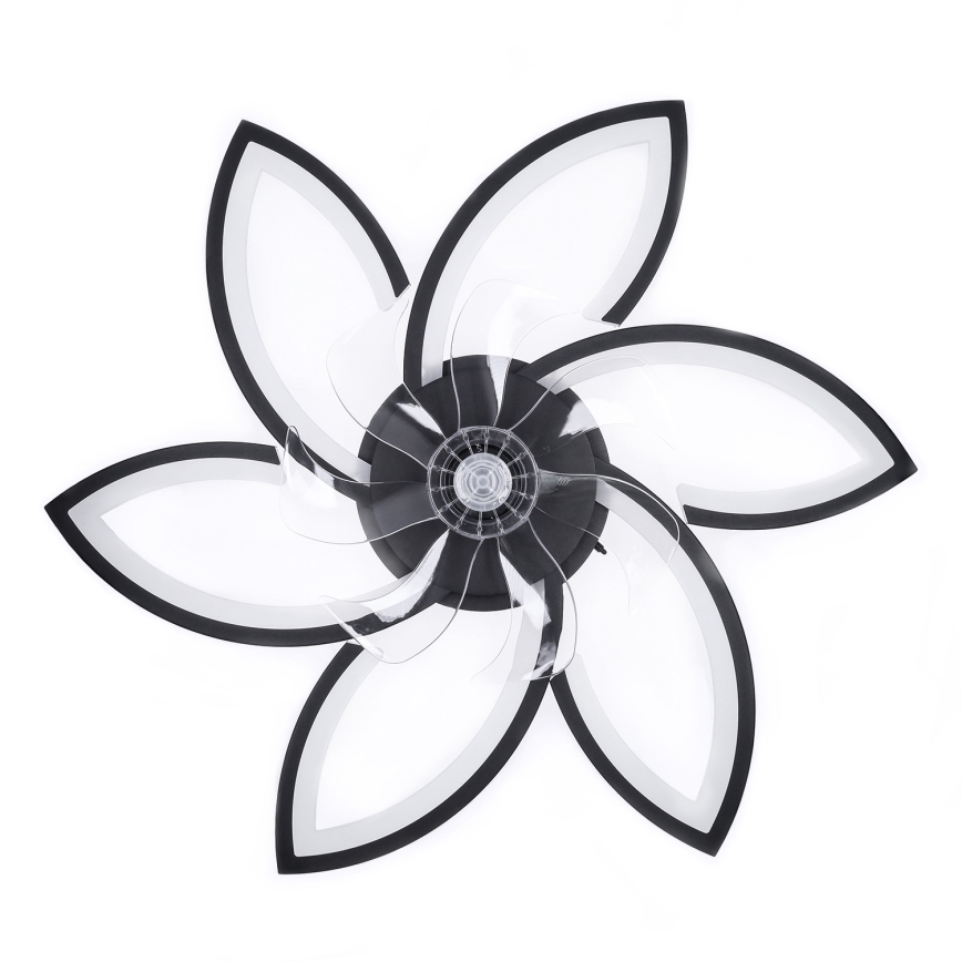 Brilagi - LED stmievateľné stropné svietidlo s ventilátorom LED/50W/230V 3000-6500K čierna + diaľkové ovládanie