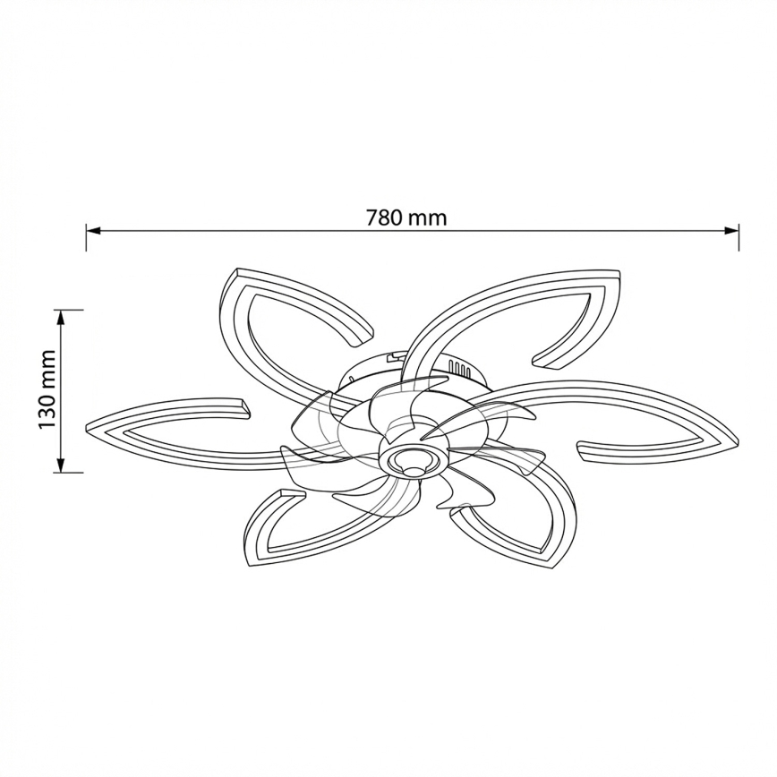 Brilagi - LED stmievateľné stropné svietidlo s ventilátorom LED/50W/230V 3000-6500K čierna + diaľkové ovládanie