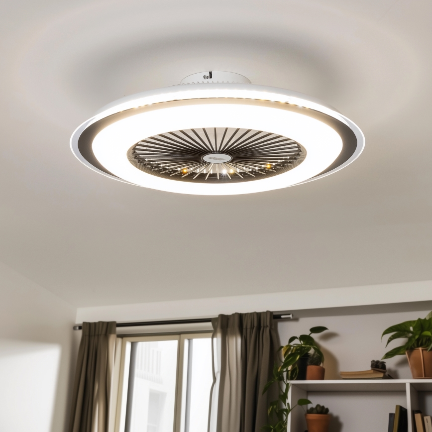 Brilagi - LED Stmievateľné svietidlo s ventilátorom RONDA LED/48W/230V 3000-6000K čierna + diaľkové ovládanie