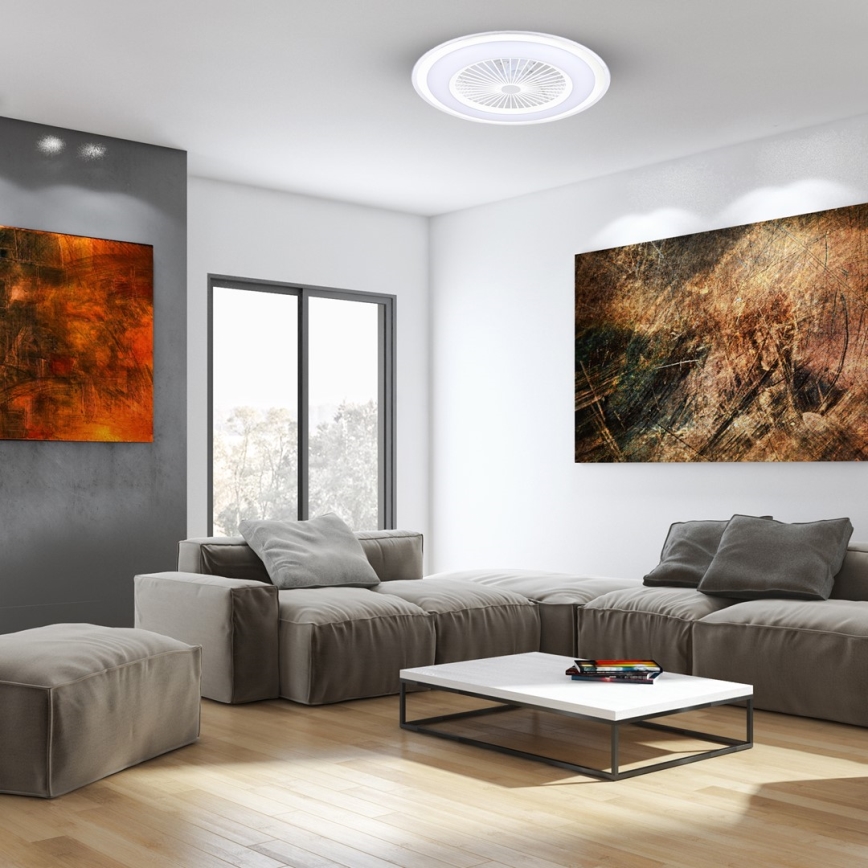 Brilagi - LED Stmievateľné svietidlo s ventilátorom RONDA LED/48W/230V 3000-6000K biela + diaľkové ovládanie