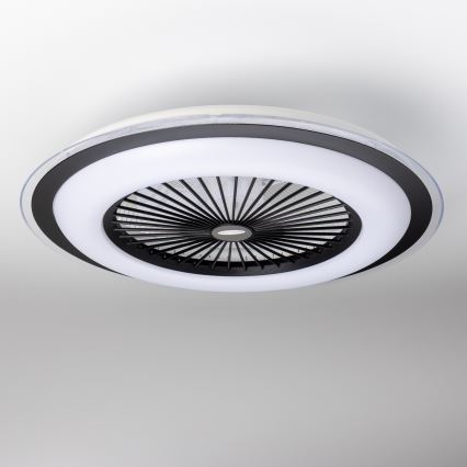 Brilagi - LED Stmievateľné svietidlo s ventilátorom RONDA LED/48W/230V 3000-6000K čierna + diaľkové ovládanie