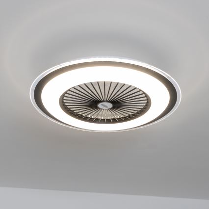 Brilagi - LED Stmievateľné svietidlo s ventilátorom RONDA LED/48W/230V 3000-6000K čierna + diaľkové ovládanie