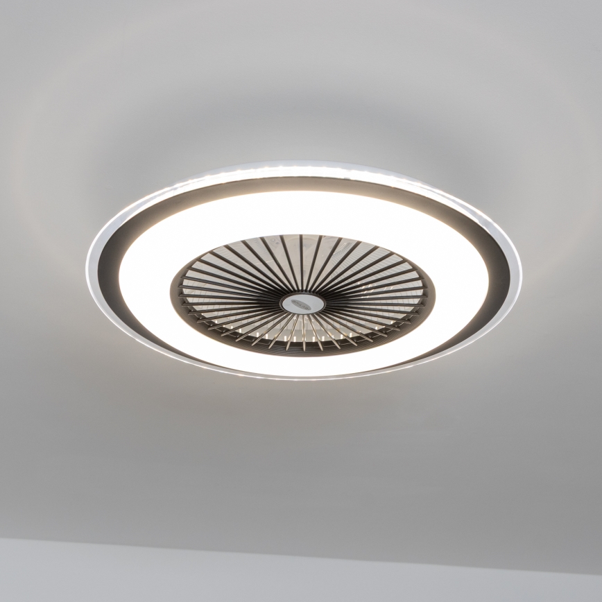 Brilagi - LED Stmievateľné svietidlo s ventilátorom RONDA LED/48W/230V 3000-6000K čierna + diaľkové ovládanie