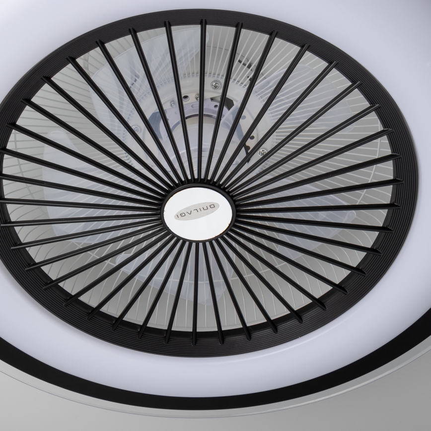 Brilagi - LED Stmievateľné svietidlo s ventilátorom RONDA LED/48W/230V 3000-6000K čierna + diaľkové ovládanie