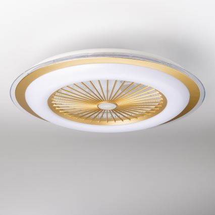 Brilagi - LED Stmievateľné svietidlo s ventilátorom RONDA LED/48W/230V 3000-6000K zlatá + diaľkové ovládanie