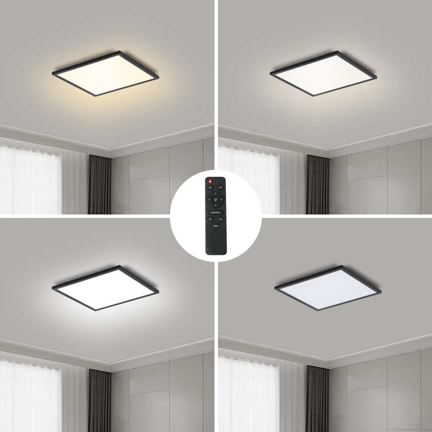 Brilagi - LED Stmievateľné stropné svietidlo SLIMFRAME LED/25W/230V 30x30 cm 3000-6000K čierna + diaľkové ovládanie