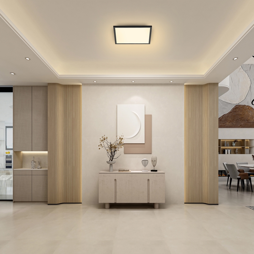 Brilagi - LED Stmievateľné stropné svietidlo SLIMFRAME LED/25W/230V 30x30 cm 3000-6000K čierna + diaľkové ovládanie